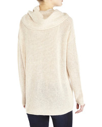 In Cashmere Waffle Knit Cowl Neck Cashmere Sweater