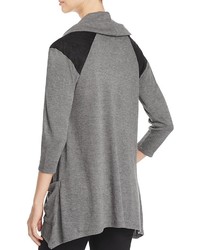 Avec Quilted Faux Suede Patch Cowl Top