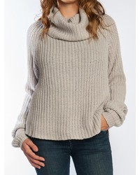 Rd International Ribbed Long Sleeve Cowl Sweater
