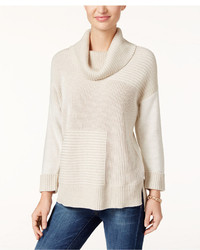 Style&co. Style Co Petite Cowl Neck Ribbed Sweater Only At Macys