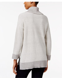 Style&co. Style Co Striped Ribbed Cowl Neck Sweater Only At Macys