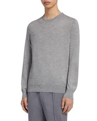 Zegna Baby Island Cotton Cashmere Crewneck Sweater In Lt Gry Sld At Nordstrom