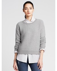 Banana Republic Heritage Ribbed Crew Cropped Pullover