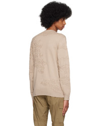 Stone Island Beige Textured Sweater