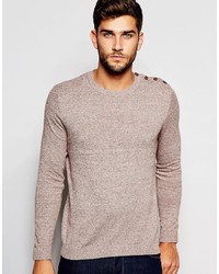 Asos Brand Cotton Sweater With Button Shoulder