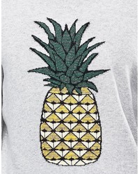 Asos Brand Sweater With Pineapple In Metallic Yarn