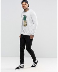 Asos Brand Sweater With Pineapple In Metallic Yarn