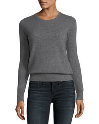 Neiman Marcus Cashmere Collection Classic Cashmere Crewneck Sweater