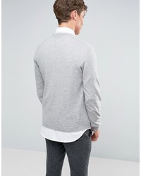 Asos Cashmere Crew Neck Sweater In Gray
