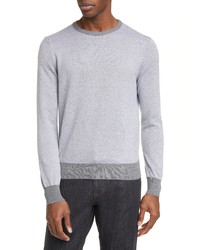 Canali Classic Fit Dot Pattern Cotton Crewneck Sweater