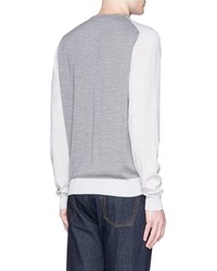 Lanvin Contrast Sleeve And Back Merino Wool Sweater