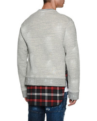 DSQUARED2 Crest Sweatshirt With Flannel Hem