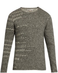 John Varvatos Crew Neck Abstract Sweater