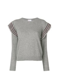 RED Valentino Cropped Sweater With Pleated Trim