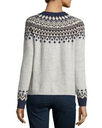 Joie Dedra Wool Blend Pullover Sweater Light Heather Gray