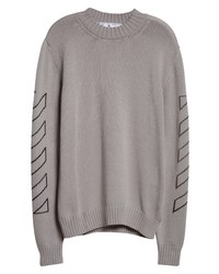 Off-White Diagonals Outline Crewneck Sweater