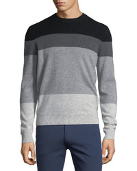 Neiman Marcus Fading Cashmere Crewneck Sweater