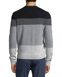 Neiman Marcus Fading Cashmere Crewneck Sweater