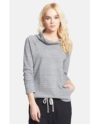 James Perse Funnel Neck Crepe Jersey Pullover