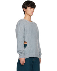 khanh brice nguyen Gray Cutout Sweater
