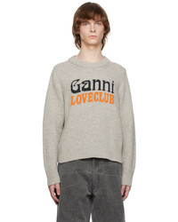 Ganni Gray Isoli Loveclub Sweater