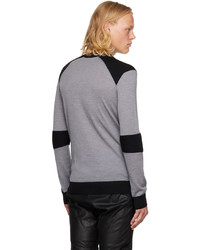 Balmain Gray Paneled Sweater