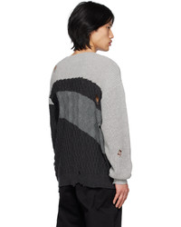 Neighborhood Gray Patchwork Sweater