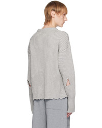 MM6 MAISON MARGIELA Gray Raw Cut Sweater