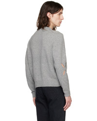 Stefan Cooke Gray Slashed Sweater