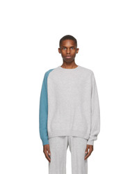 Frenckenberger Grey And Blue R Neck Sweater