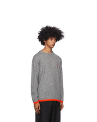 Loewe Grey And Red Wool Anagram Sweater