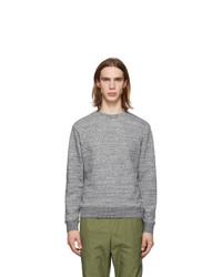 John Elliott Grey And White Glitch Sweater