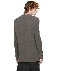 Rick Owens Grey Cashmere Crewneck Sweater