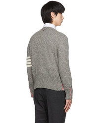 Thom Browne Grey Classic Crewneck Sweater
