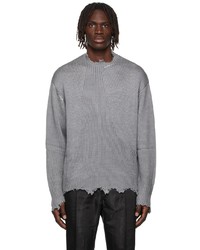 C2h4 Grey Filtered Reality Arc Sculpture Sweater