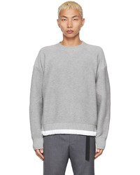 Sacai Grey Knit Pullover Sweatshirt