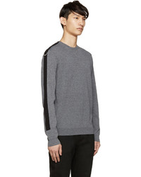 Kenzo Grey Knit Tape Sleeve Sweater