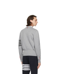 Thom Browne Grey Merino Milano Stitch 4 Bar Sweater