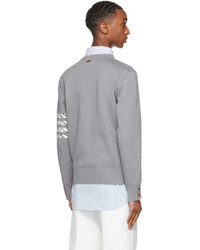 Thom Browne Grey Milano 4 Bar Stripe Crewneck Sweater