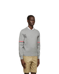 Thom Browne Grey Milano Stitch Rwb Stripe Sweater