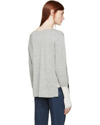 Aalto Grey Pink Alpaca Wool Paneled Sweater