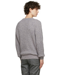 Brunello Cucinelli Grey Purple Silk Knit Sweater