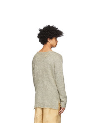 424 Grey Raw Cut Sweater