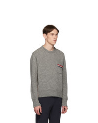 Thom Browne Grey Relaxed Fit Pullover Sweater
