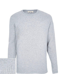 River Island Grey Ribbed Long Sleeve Sweater