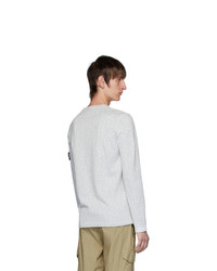 Stone Island Grey Slub Knit Sweater
