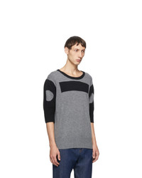 Random Identities Grey Wool And Cashmere Morse Code Sweater