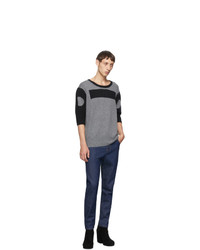 Random Identities Grey Wool And Cashmere Morse Code Sweater