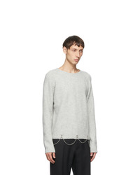 Random Identities Grey Wool Chain Crewneck