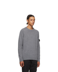 Stone Island Grey Wool Crewneck Sweater